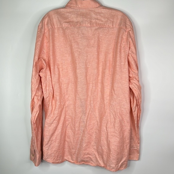Ted Baker Pink Long Sleeve Button Down Linen Cotton Blend Shirt Size 6 - Picture 4 of 9